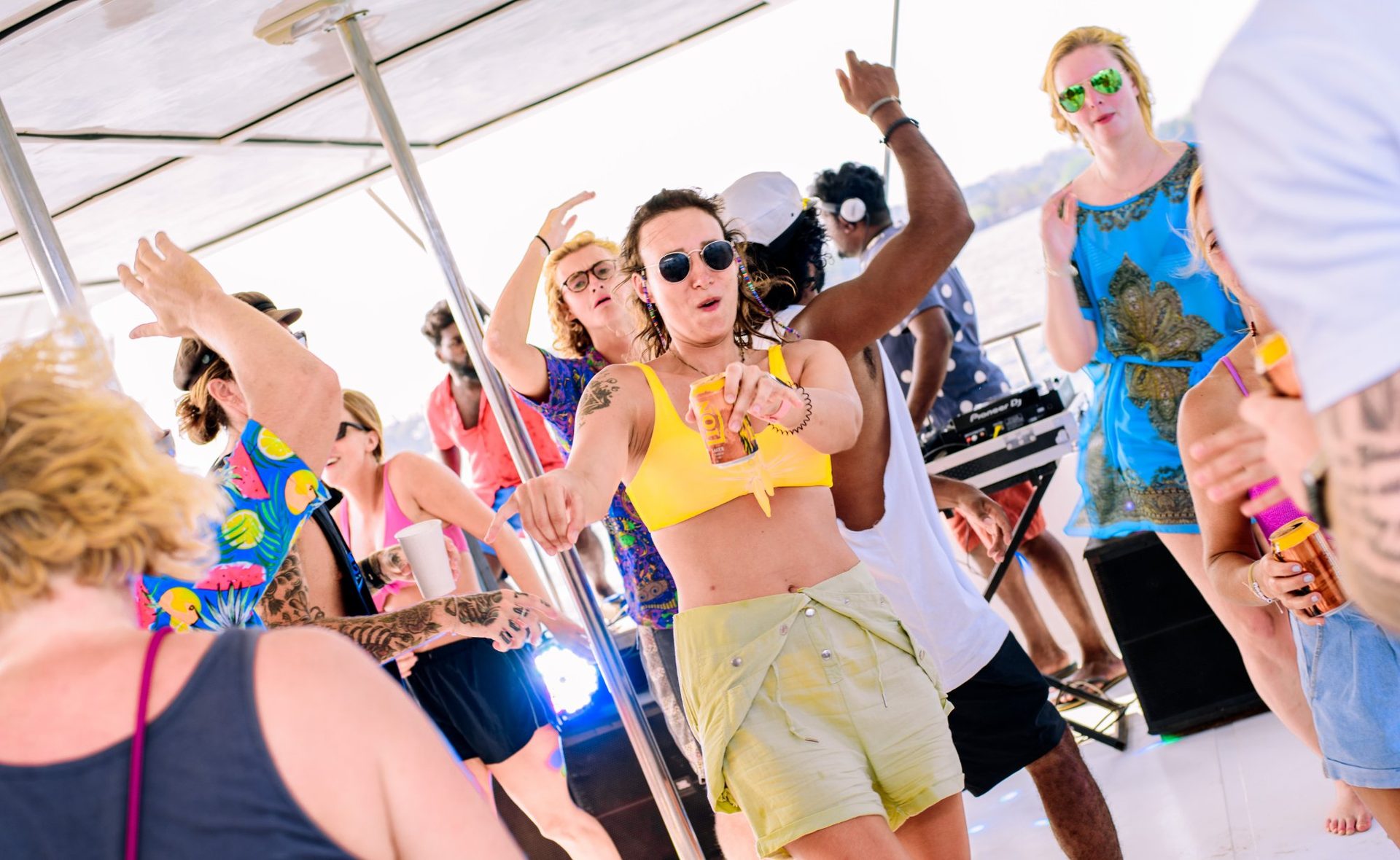 Boat party dancing